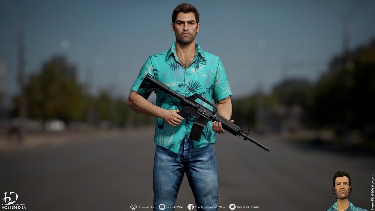 Tommy Vercetti的3D模型（实时）