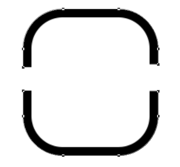 PS用钢笔工具截断圆角矩形的一段，如何让截断面也是圆的呢？